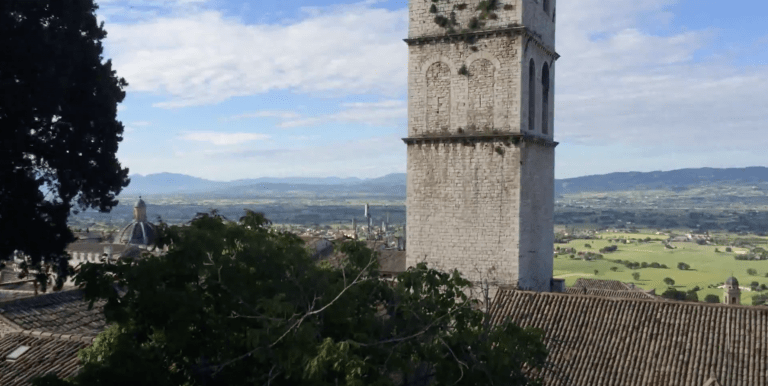 view from hotel room of Assisi, Italy