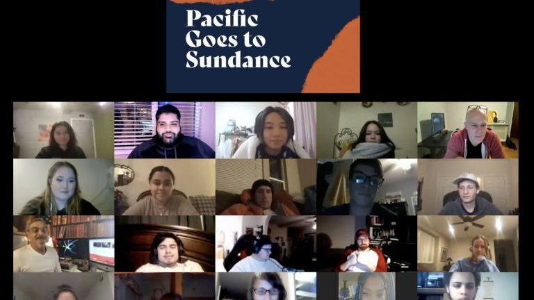 video screens of student Sundance attendees