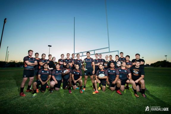 Rugby team posing